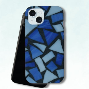 Blue Faux Glass Mosaic iPhone 15 Case