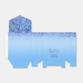 Blue Faux Glitter 16th Birthday Hartelijk dank Bedankdoosjes (Uitgevouwen)