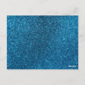 Blue Faux Glitter 1e verjaardag Dank u Briefkaart (Achterkant)