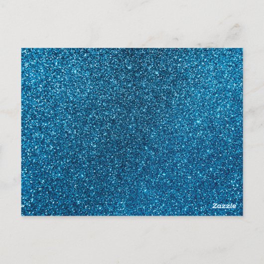 Blue Faux Glitter 1e verjaardag Dank u Briefkaart (Achterkant)