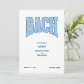Blue Faux Glitter BACH Bachelorette Party  Kaart (Staand voorkant)