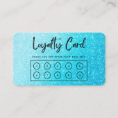 Blue Faux Glitter Custom Loyalty Kaart Visitekaartje (Voorkant)