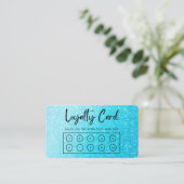 Blue Faux Glitter Custom Loyalty Kaart Visitekaartje (Staand voorkant)