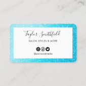 Blue Faux Glitter Custom Loyalty Kaart Visitekaartje (Achterkant)