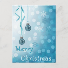 Blue Faux Glitter kerstsierents Feestdagenkaart