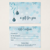 Blue Faux Glitter-kerstsierkaartjes Visitekaartje (Voorkant /achterkant)