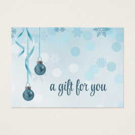 Blue Faux Glitter-kerstsierkaartjes Visitekaartje