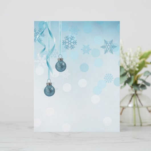 Blue Faux Glitter-kerstversieringen (Staand voorkant)