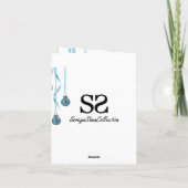 Blue Faux Glitter-kerstversieringen Feestdagen Kaart (Achterkant)