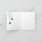 Blue Faux Glitter-kerstversieringen Feestdagen Kaart (Binnen)