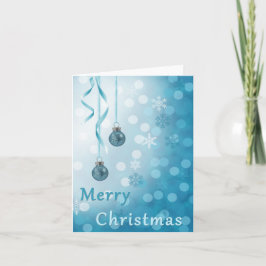 Blue Faux Glitter-kerstversieringen Feestdagen Kaart