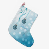 Blue Faux Glitter-kerstversieringen Grote Kerstsok (Voorkant (Hangend))
