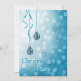 Blue Faux Glitter-kerstversieringen Kaart