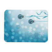 Blue Faux Glitter-kerstversieringen Magneet (Horizontaal)
