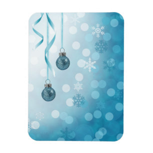 Blue Faux Glitter-kerstversieringen Magneet