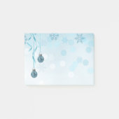Blue Faux Glitter-kerstversieringen Post-it® Notes (Voorkant)