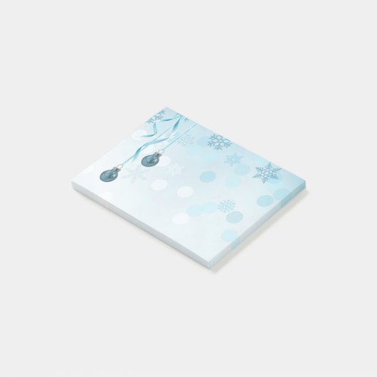 Blue Faux Glitter-kerstversieringen Post-it® Notes (Schuin)