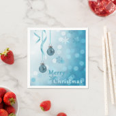 Blue Faux Glitter-kerstversieringen Servetten (Insitu)