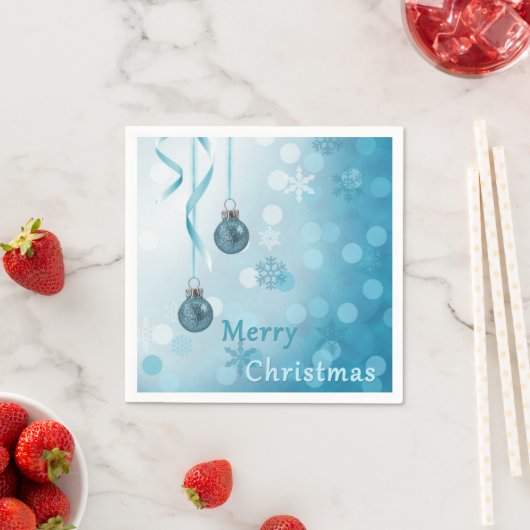 Blue Faux Glitter-kerstversieringen Servetten (Insitu)