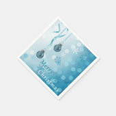 Blue Faux Glitter-kerstversieringen Servetten (Hoek)