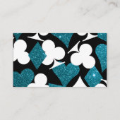 Blue Faux Glitter Las Vegas Blank Name Table Card Plaatskaartje (Achterkant)