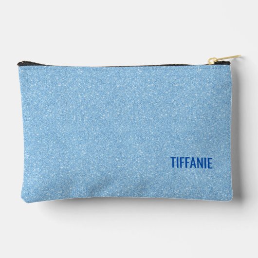 Blue Faux Glitter + Navy MAKEUP Etui (Achterkant)