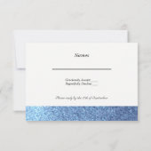 Blue Faux Glitter RSVP (Achterkant)