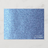 Blue Faux Glitter Table Seating Kaart (Achterkant)