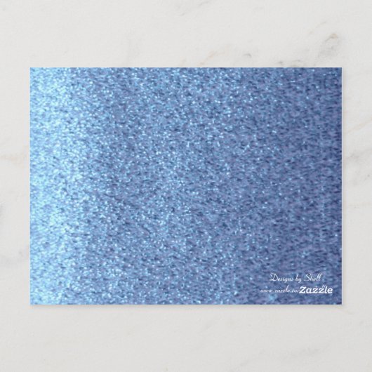 Blue Faux Glitter Table Seating Kaart (Achterkant)