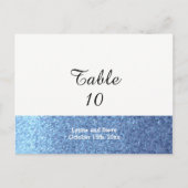 Blue Faux Glitter Table Seating Kaart (Voorkant)