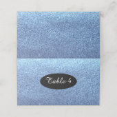 Blue Faux Glitter Table Seating Numbers Plaatskaartje (Buitenkant ongevouwen)