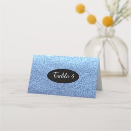 Blue Faux Glitter Table Seating Numbers Plaatskaartje