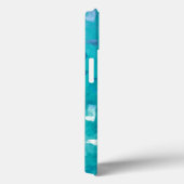 Blue Faux Glitter Texture Case-Mate iPhone Case (Achterkant / Rechts)