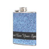Blue Faux Glitter verliest je spaarpjes nooit Heupfles (Links)