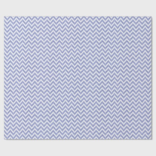 Blue Faux Glitter & White Ikat Chevron Cadeaupapier (Vlak)