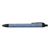 Blue Faux Glitter Zwarte Inkt Pen (Bovenkant)
