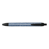 Blue Faux Glitter Zwarte Inkt Pen (Achterkant)