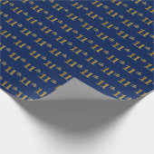 Blue, Faux Gold 11th (Elfde) Event Cadeaupapier (Hoek)