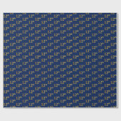 Blue, Faux Gold 12th (twaalfde) event Cadeaupapier (Vlak)