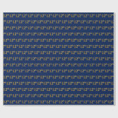 Blue, Faux Gold 12th (twaalfde) event Cadeaupapier (Vlak)