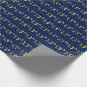 Blue, Faux Gold 13th (Dertiende) Event Cadeaupapier (Hoek)