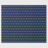 Blue, Faux Gold 14th (Veertiende) Event Cadeaupapier (Vlak)