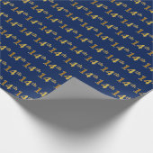 Blue, Faux Gold 14th (Veertiende) Event Cadeaupapier (Hoek)