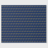 Blue, Faux Gold 15th (vijftiende) Event Cadeaupapier (Vlak)