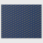 Blue, Faux Gold 15th (vijftiende) Event Cadeaupapier (Vlak)
