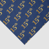 Blue, Faux Gold 15th (vijftiende) Event Tissuepapier (Detail)