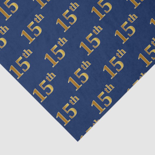 Blue, Faux Gold 15th (vijftiende) Event Tissuepapier (Detail)