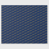 Blue, Faux Gold 17th (zeventiende) event Cadeaupapier (Vlak)