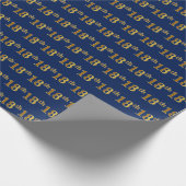 Blue, Faux Gold 18th (Achttiende) Event Cadeaupapier (Hoek)