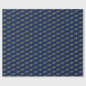 Blue, Faux Gold 18th (Achttiende) Event Cadeaupapier (Vlak)